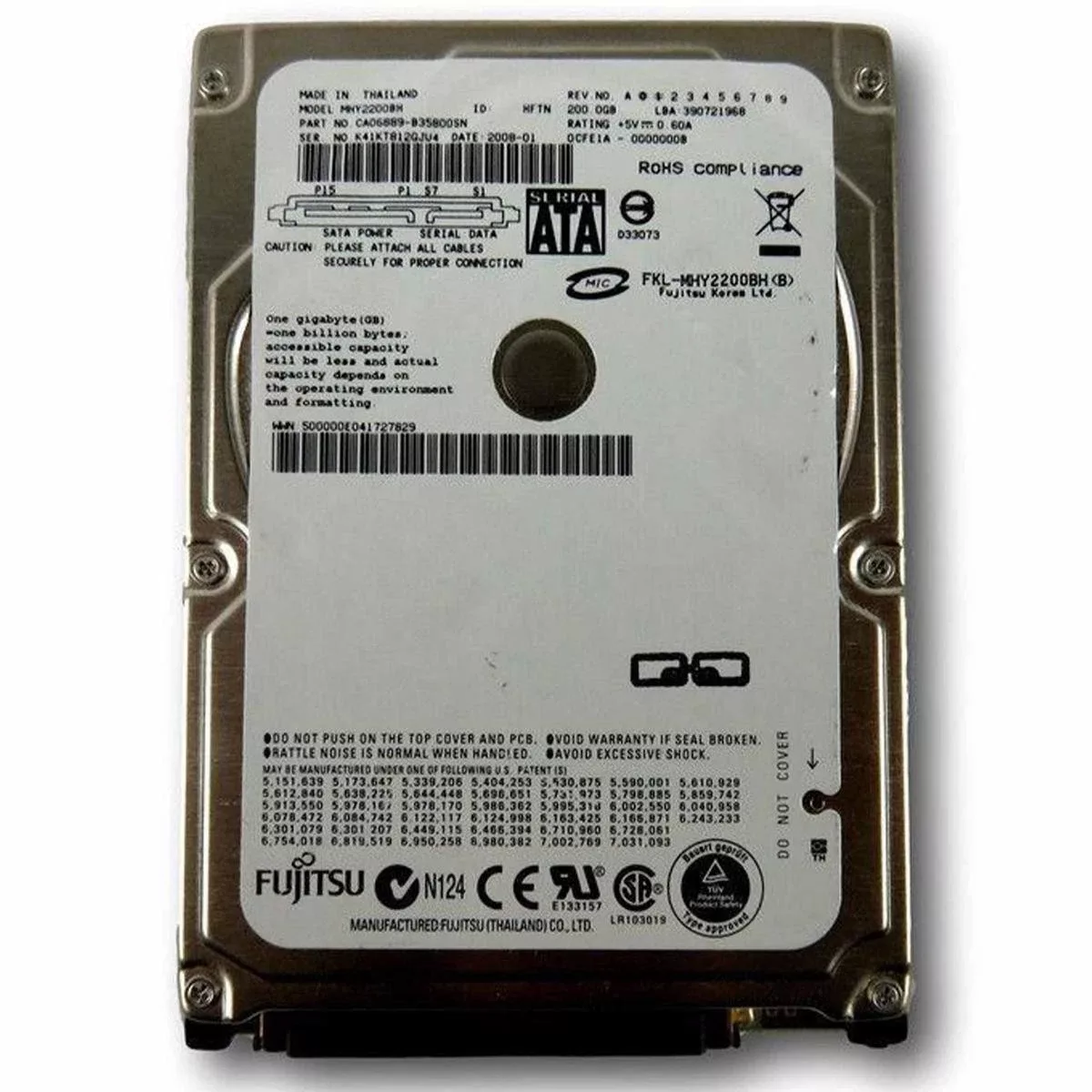 FUJITSU Disque HDD Dur 200gb SATA 2,5 " Mhy2200bh