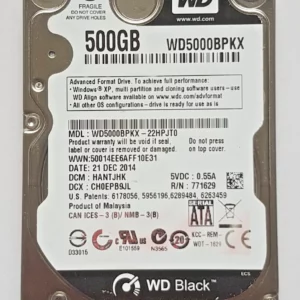 Western Digital WD5000BPKX – Disque dur 500 Go – 2,5" – SATA – WD Black