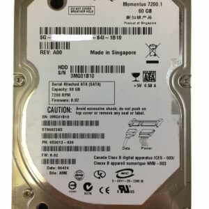 Disque dur Seagate 9W3182-040 – 60 Go – 2,5″ – SATA – 5400 RPM